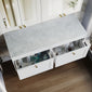 Farlow Shaker Wall Mounted 1200mm 2-Drawer Vanity with Marble Countertop - Satin White