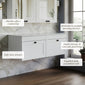 Farlow Shaker Wall Mounted 1200mm 2-Drawer Vanity with Marble Countertop - Satin White