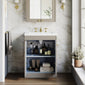 Farlow Shaker Floor Standing 600mm 2-Door Basin Vanity Unit - Pebble Grey