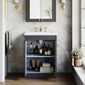 Farlow Shaker Floor Standing 600mm 2-Door Basin Vanity Unit - Satin Soft Black