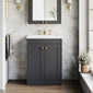 Farlow Shaker Floor Standing 600mm 2-Door Basin Vanity Unit - Satin Soft Black