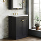 Farlow Shaker Floor Standing 600mm 2-Door Basin Vanity Unit - Satin Soft Black