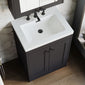 Farlow Shaker Floor Standing 600mm 2-Door Basin Vanity Unit - Satin Soft Black
