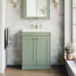 Farlow Shaker Floor Standing 600mm 2-Door Basin Vanity Unit - Satin Green