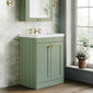 Farlow Shaker Floor Standing 600mm 2-Door Basin Vanity Unit - Satin Green