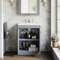 Farlow Shaker Floor Standing 600mm 2-Door Basin Vanity Unit - Satin Grey