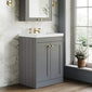 Farlow Shaker Floor Standing 600mm 2-Door Basin Vanity Unit - Satin Grey