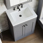 Farlow Shaker Floor Standing 600mm 2-Door Basin Vanity Unit - Satin Grey