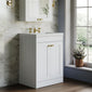 Farlow Shaker Floor Standing 600mm 2-Door Basin Vanity Unit - Satin White