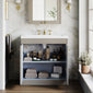 Farlow Shaker Floor Standing 800mm 2-Door Basin Vanity Unit - Pebble Grey