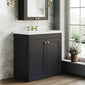 Farlow Shaker Floor Standing 800mm 2-Door Basin Vanity Unit - Satin Soft Black