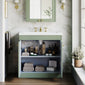 Farlow Shaker Floor Standing 800mm 2-Door Basin Vanity Unit - Satin Green