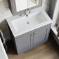 Farlow Shaker Floor Standing 800mm 2-Door Basin Vanity Unit - Satin Grey
