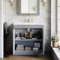 Farlow Shaker Floor Standing 800mm 2-Door Basin Vanity Unit - Satin Grey
