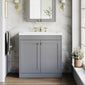 Farlow Shaker Floor Standing 800mm 2-Door Basin Vanity Unit - Satin Grey