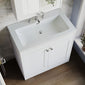 Farlow Shaker Floor Standing 800mm 2-Door Basin Vanity Unit - Satin White