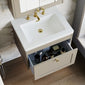 Farlow Shaker Wall Mounted 600mm 1-Drawer Basin Vanity Unit - Pebble Grey