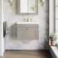 Farlow Shaker Wall Mounted 600mm 1-Drawer Basin Vanity Unit - Pebble Grey