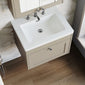Farlow Shaker Wall Mounted 600mm 1-Drawer Basin Vanity Unit - Pebble Grey