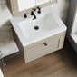 Farlow Shaker Wall Mounted 600mm 1-Drawer Basin Vanity Unit - Pebble Grey