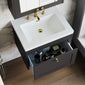 Farlow Shaker Wall Mounted 600mm 1-Drawer Basin Vanity Unit - Satin Soft Black