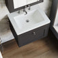 Farlow Shaker Wall Mounted 600mm 1-Drawer Basin Vanity Unit - Satin Soft Black