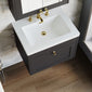 Farlow Shaker Wall Mounted 600mm 1-Drawer Basin Vanity Unit - Satin Soft Black