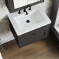 Farlow Shaker Wall Mounted 600mm 1-Drawer Basin Vanity Unit - Satin Soft Black
