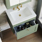 Farlow Shaker Wall Mounted 600mm 1-Drawer Basin Vanity Unit - Satin Green