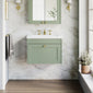 Farlow Shaker Wall Mounted 600mm 1-Drawer Basin Vanity Unit - Satin Green