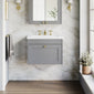 Farlow Shaker Wall Mounted 600mm 1-Drawer Basin Vanity Unit - Satin Grey