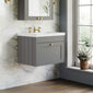 Farlow Shaker Wall Mounted 600mm 1-Drawer Basin Vanity Unit - Satin Grey