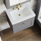 Farlow Shaker Wall Mounted 600mm 1-Drawer Basin Vanity Unit - Satin Grey
