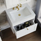 Farlow Shaker Wall Mounted 600mm 1-Drawer Basin Vanity Unit - Satin White
