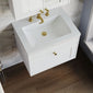 Farlow Shaker Wall Mounted 600mm 1-Drawer Basin Vanity Unit - Satin White