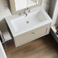 Farlow Shaker Wall Mounted 800mm 1-Drawer Basin Vanity Unit - Pebble Grey