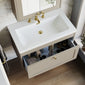 Farlow Shaker Wall Mounted 800mm 1-Drawer Basin Vanity Unit - Pebble Grey