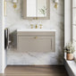 Farlow Shaker Wall Mounted 800mm 1-Drawer Basin Vanity Unit - Pebble Grey
