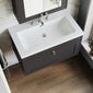 Farlow Shaker Wall Mounted 800mm 1-Drawer Basin Vanity Unit - Satin Soft Black