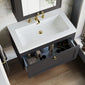 Farlow Shaker Wall Mounted 800mm 1-Drawer Basin Vanity Unit - Satin Soft Black