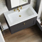 Farlow Shaker Wall Mounted 800mm 1-Drawer Basin Vanity Unit - Satin Soft Black