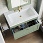Farlow Shaker Wall Mounted 800mm 1-Drawer Basin Vanity Unit - Satin Green