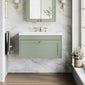 Farlow Shaker Wall Mounted 800mm 1-Drawer Basin Vanity Unit - Satin Green