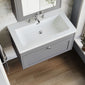 Farlow Shaker Wall Mounted 800mm 1-Drawer Basin Vanity Unit - Satin Grey