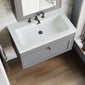 Farlow Shaker Wall Mounted 800mm 1-Drawer Basin Vanity Unit - Satin Grey