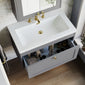 Farlow Shaker Wall Mounted 800mm 1-Drawer Basin Vanity Unit - Satin Grey