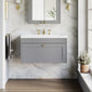 Farlow Shaker Wall Mounted 800mm 1-Drawer Basin Vanity Unit - Satin Grey