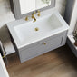Farlow Shaker Wall Mounted 800mm 1-Drawer Basin Vanity Unit - Satin Grey