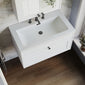 Farlow Shaker Wall Mounted 800mm 1-Drawer Basin Vanity Unit - Satin White