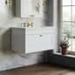 Farlow Shaker Wall Mounted 800mm 1-Drawer Basin Vanity Unit - Satin White